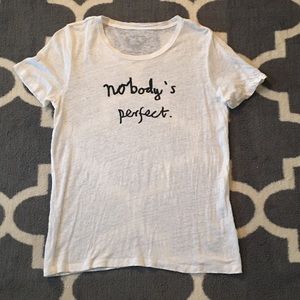 J.Crew “nobody’s perfect” linen tee